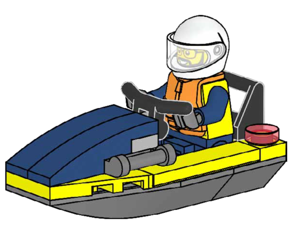 Lego Policeman with Jetboat
