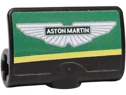 Technic, Panel Curved 2 x 3 x 1 with Aston Martin Logo, Green Panel and Yellow Stripe Pattern Model Left Side (Sticker) - Set 42240