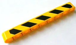 Technic, Liftarm Thick 1 x 9 with Black and Yellow Danger Stripes Pattern Model Right (Sticker) - Set 8069