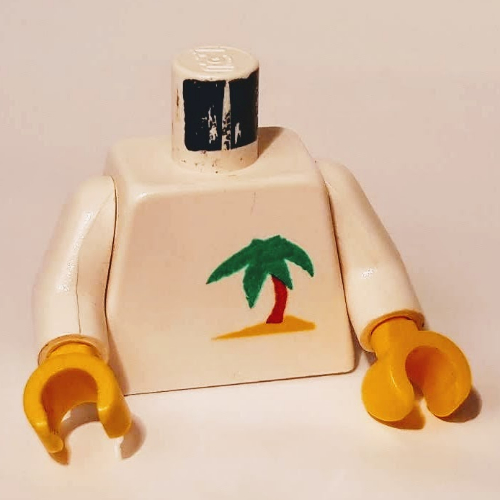 Lego Torso Palm Tree Print, White Arms, Yellow Hands / White