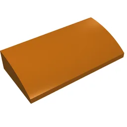 Brick Curved 2 x 4 x 2/3 No Studs, with Bottom Tubes / Dark Orange