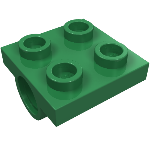 Lego Plate Special 2 x 2 with 2 Pin Holes / Green