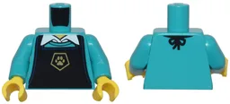 Torso Black Apron with Gold Pentagon and Paw Print over Shirt with White Collar Pattern / Dark Turquoise Arms / Yellow Hands
