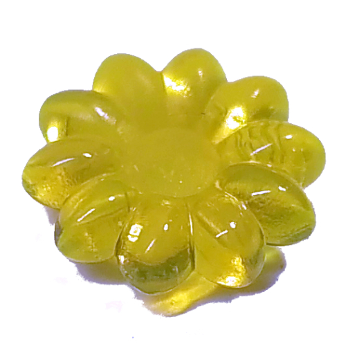 Lego Clikits Icon, Flower 2 x 2 Small, 10 Petals with Pin [Polished] / Trans-Neon Yellow