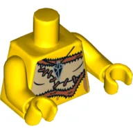 Torso, Animal Skin Top with Black and Silver Amulet Print, Yellow Arms and Hands