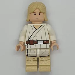 Luke Skywalker, White Robe, Straight Tan Hair, Black Eyes