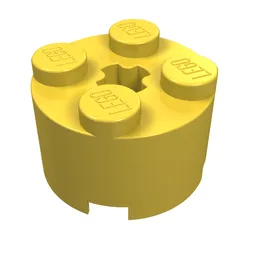 Brick Round 2 x 2 with Axle Hole / Yellow