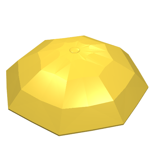 Lego Fabuland, Equipment Umbrella Top with No Bottom Flaps, 6 x 6 [No Top Stud] / Yellow