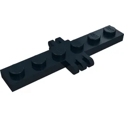 Hinge Plate 1 x 6 with 2 and 3 Fingers On Sides / Black