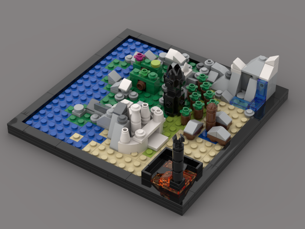 Lego Micro Scale Map of Middle Earth from LOTR