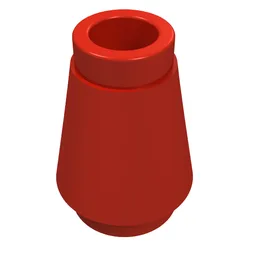 Cone 1 x 1 [Top Groove] / Red