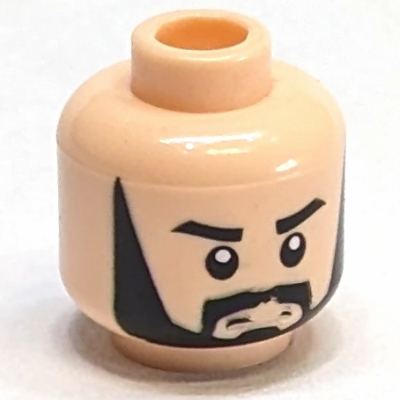 Lego Minifig Head Asoka, Full Beard, Thick Eyebrows Print