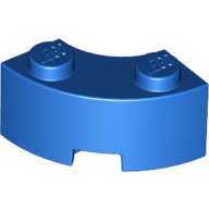 Lego Brick Round Corner 2 x 2 Macaroni with Stud Notch and Reinforced Underside [New Style] / Blue