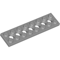 Lego Technic Plate 2 x 8 [7 Holes] / Light Bluish Gray