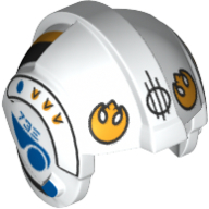 Lego Helmet Rebel Pilot, Center Ridge with Yellow Rebel Logo, Black and Yellow Stripes Print