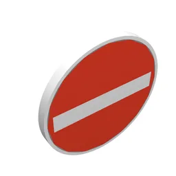 Road Sign Clip-on 2 x 2 Round with No Entry Print / White