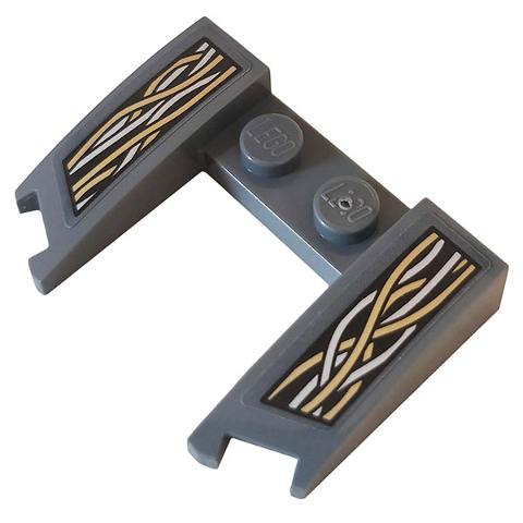 Lego Wedge 3 x 4 x 2/3 Curved with Cutout with Bundled Wires Pattern (Stickers) - Set 76109