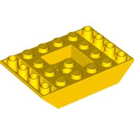 Lego Brick Sloped Inverted 45° 6 x 4 Double with Recessed Center / Yellow