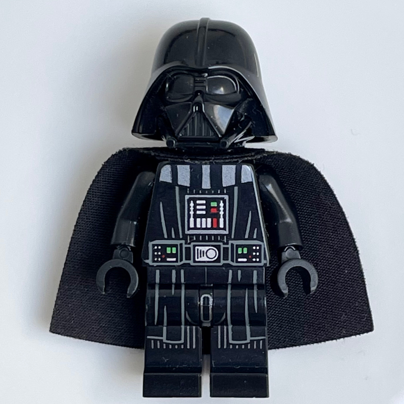 Lego Darth Vader, White Skin, 50231 Cape, Robe Hem and Stripes on Legs, Plain Arms