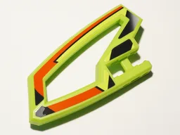 Technic, Panel RC Car Panel Flexible Left with Red and Black Stripes on Lime Background Pattern (Stickers) - Set 8675
