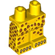 Lego Hips and Yellow Legs with Brown Cheetah Spots, and Claws Print / Yellow