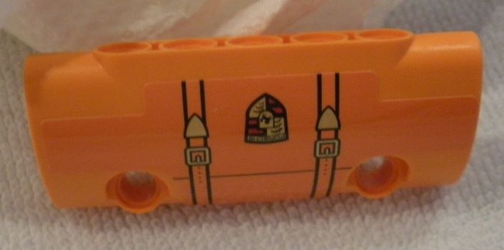 Lego Technic, Panel Curved 7 x 3 with 2 Pin Holes through Panel Surface with Porsche Logo, Straps and Buckles Pattern (Sticker) - Set 42056
