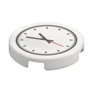 Tile Round 2 x 2 with Clock with Red Second Hand Print