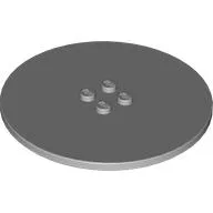 Plate Special Round 8 x 8 with 2 x 2 Center Studs with Groove / Light Bluish Gray