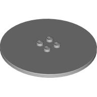 Lego Plate Special Round 8 x 8 with 2 x 2 Center Studs with Groove / Light Bluish Gray