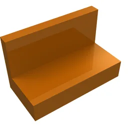 Panel 1 x 2 x 1 [Square Corners] / Dark Orange