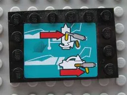 Tile, Modified 4 x 6 with Studs on Edges with Red Arrows and Moving Pattern (Sticker) - Set 8450