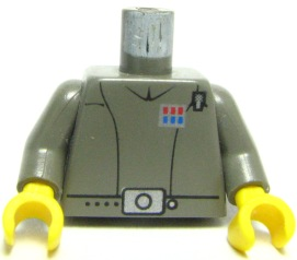 Lego Torso SW Imperial Officer 1 (Captain) Pattern / Dark Gray Arms / Yellow Hands
