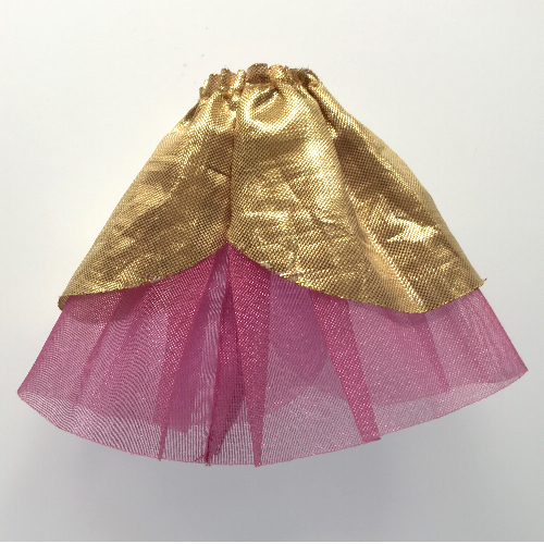 Lego Belville, Skirt, Long, Sheer with Golden Layer with no Jewel / Dark Pink