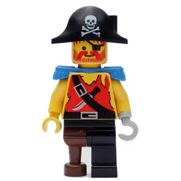 Pirate - Shirt with Knife, Peg Leg, Blue Epaulettes