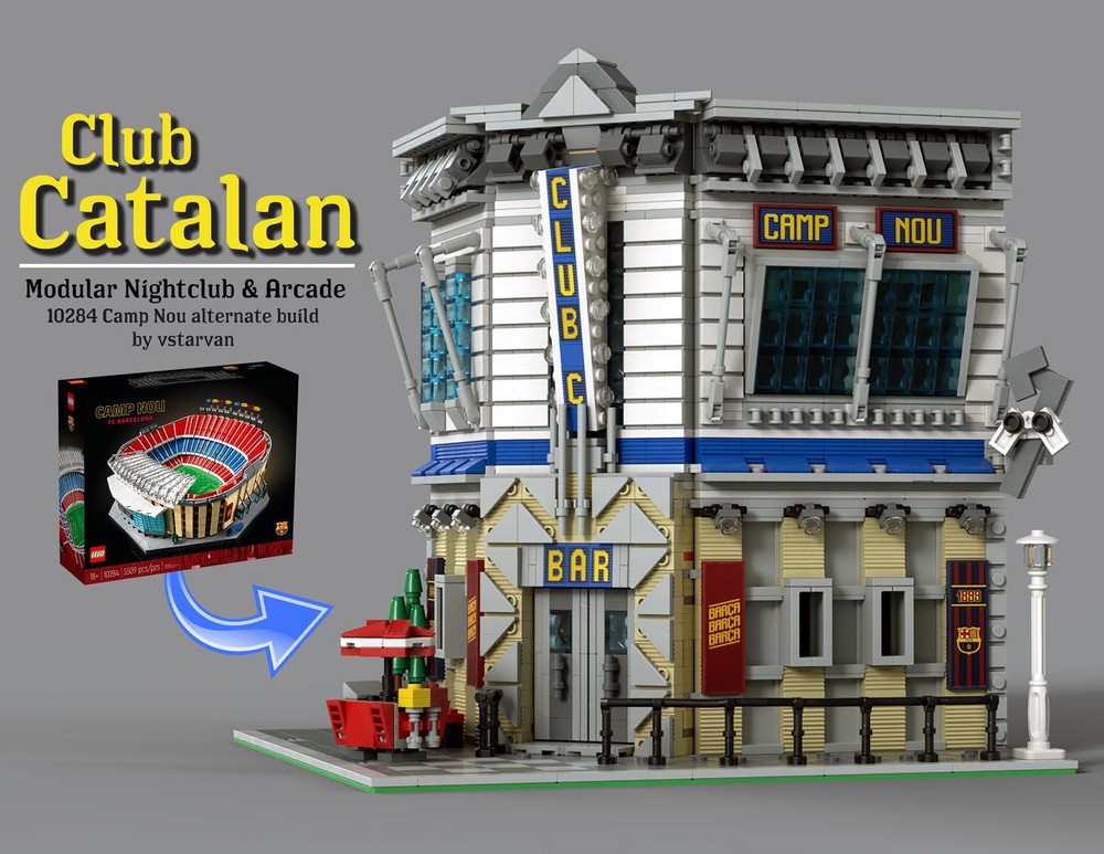 Lego Club Catalan - Modular Nightclub/Arcade (10284 Camp Nou alternate build)