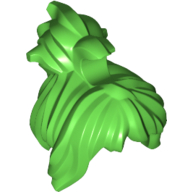 Lego Hair Messy with Swept-up Ponytail, Sidebangs and Clip / Bright Green