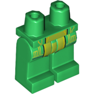 Lego Hips and Green Legs with Lime Circuitry and Panel Print / Green