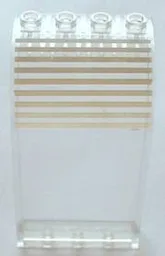 Panel 3 x 4 x 6 Curved Top with White Lines Pattern (Sticker) - Sets 6376 / 10037 / Trans-Clear