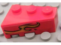 Wedge 3 x 2 Right with Orange Flame Pattern Model Left Side (Sticker) - Set 8484