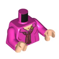 Torso, Jacket, Red Scarf, Gold Broche, Necklace Print, Dark Pink Arms, Light Nougat Hands / Dark Pink