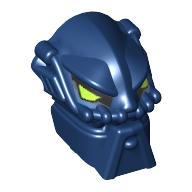 Lego Minifig Head Special, Inika Toa Hahli with Lime Eyes Print / Dark Blue