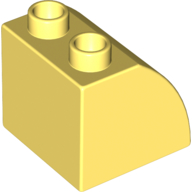 Lego Duplo Brick 2 x 2 x 1 1/2 with Curved Top / Bright Light Yellow