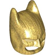 Lego Mask, Batman Cowl with Tan Eyes pattern / Pearl Gold