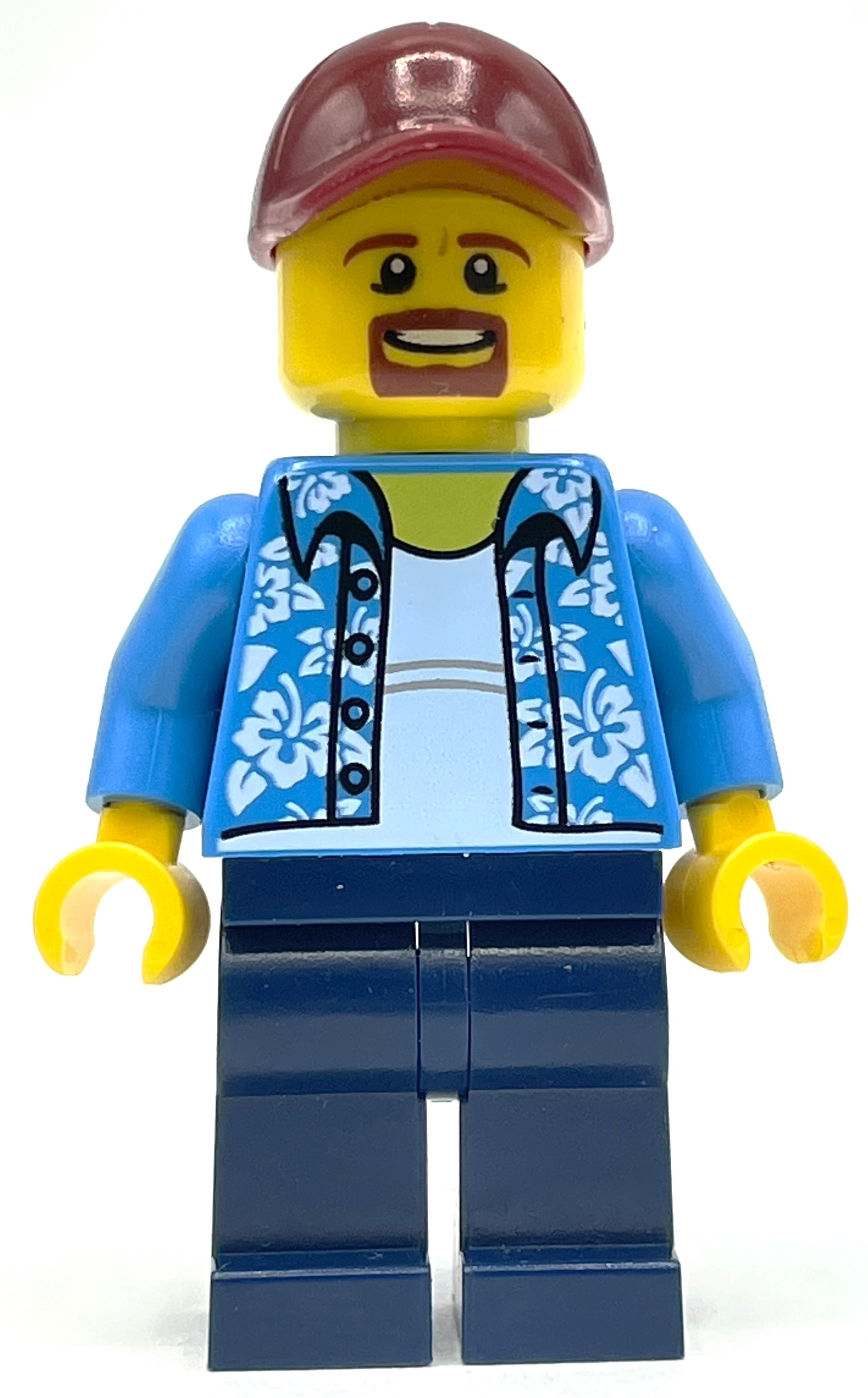 Lego Dark Azure Torso, Dark Blue Legs, Dark Red Cap