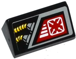 Slope 30 1 x 2 x 2/3 with Red Target Screen and Yellow Cables Pattern (Sticker) - Set 70815