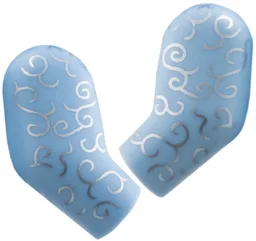 Arm, (Matching Left and Right) Pair with Silver Filigree Pattern / Bright Light Blue