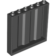 Lego Panel 1 x 6 x 5 [Vertical Corrugated] / Black
