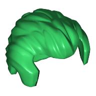 Lego Hair Short Swept Back with Sideburns and Widow's Peak / Green