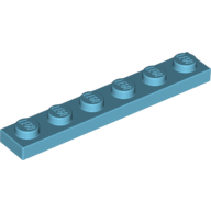 Lego Plate 1 x 6 / Medium Azure