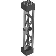 Lego Support 2 x 2 x 10 Girder Triangular Vertical - Type 3 - Axle Hole, 3 Posts / Black